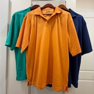 Bundle Kirklands Classic Orange, Green & Blue Polo Men’s Short Sleeve XL